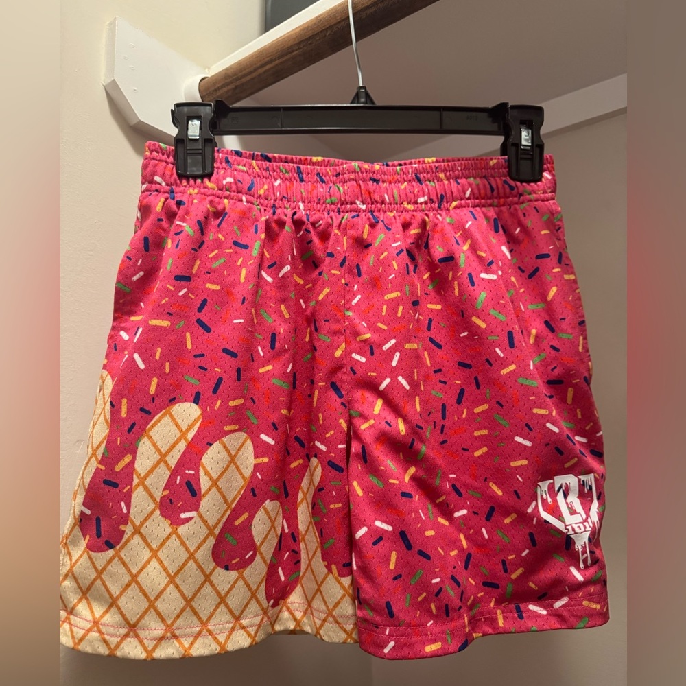 Pink Ice Cream Print boys baseball lifestyle 101 Shorts